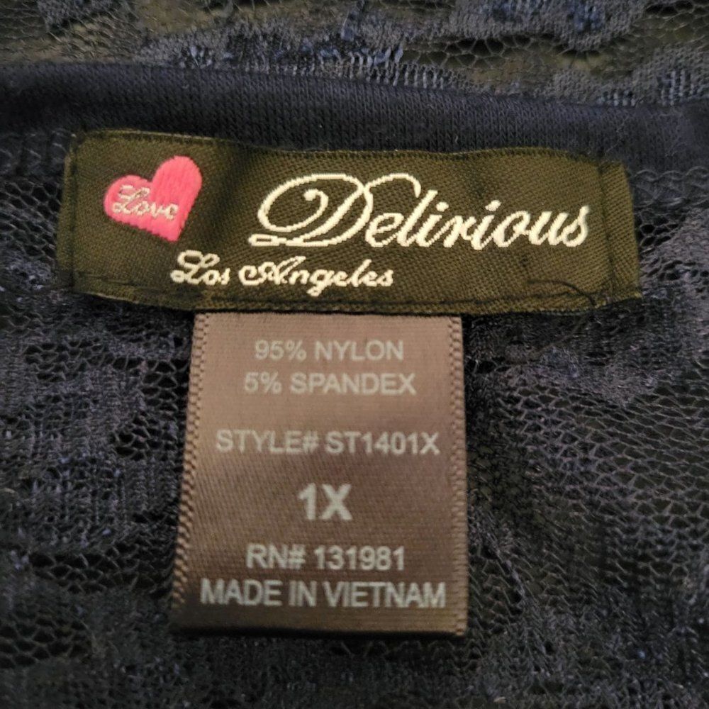 Delirious Blue Lace Open Cardigan (size 1X) - Picture 5 of 6
